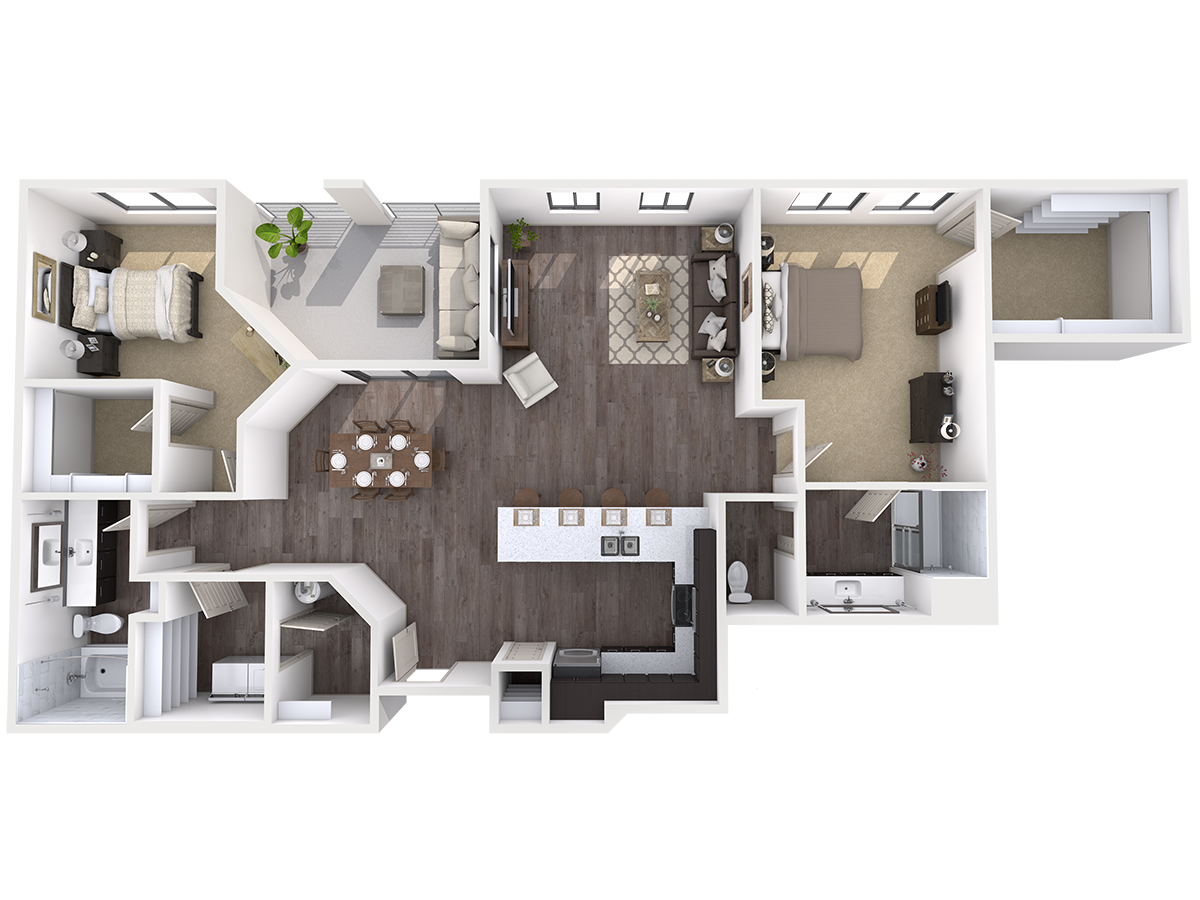B3 floor plan at The View at Cascade Apartments, Scottsdale